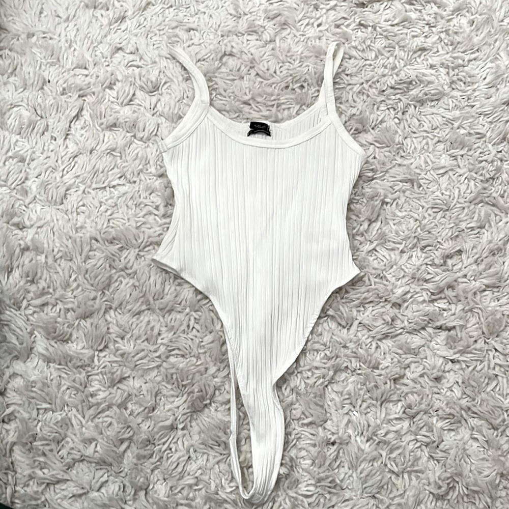 White Out From Under Ribbed Bodysuit
